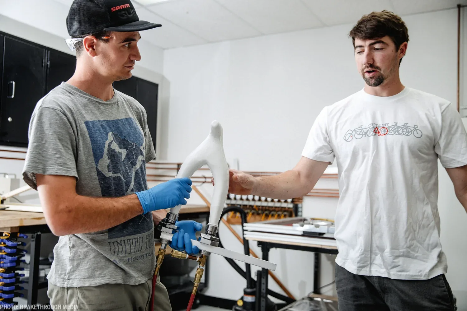 The versatile mandrel, bladder and rubber chicken.  Photo: BrakeThrough Media.