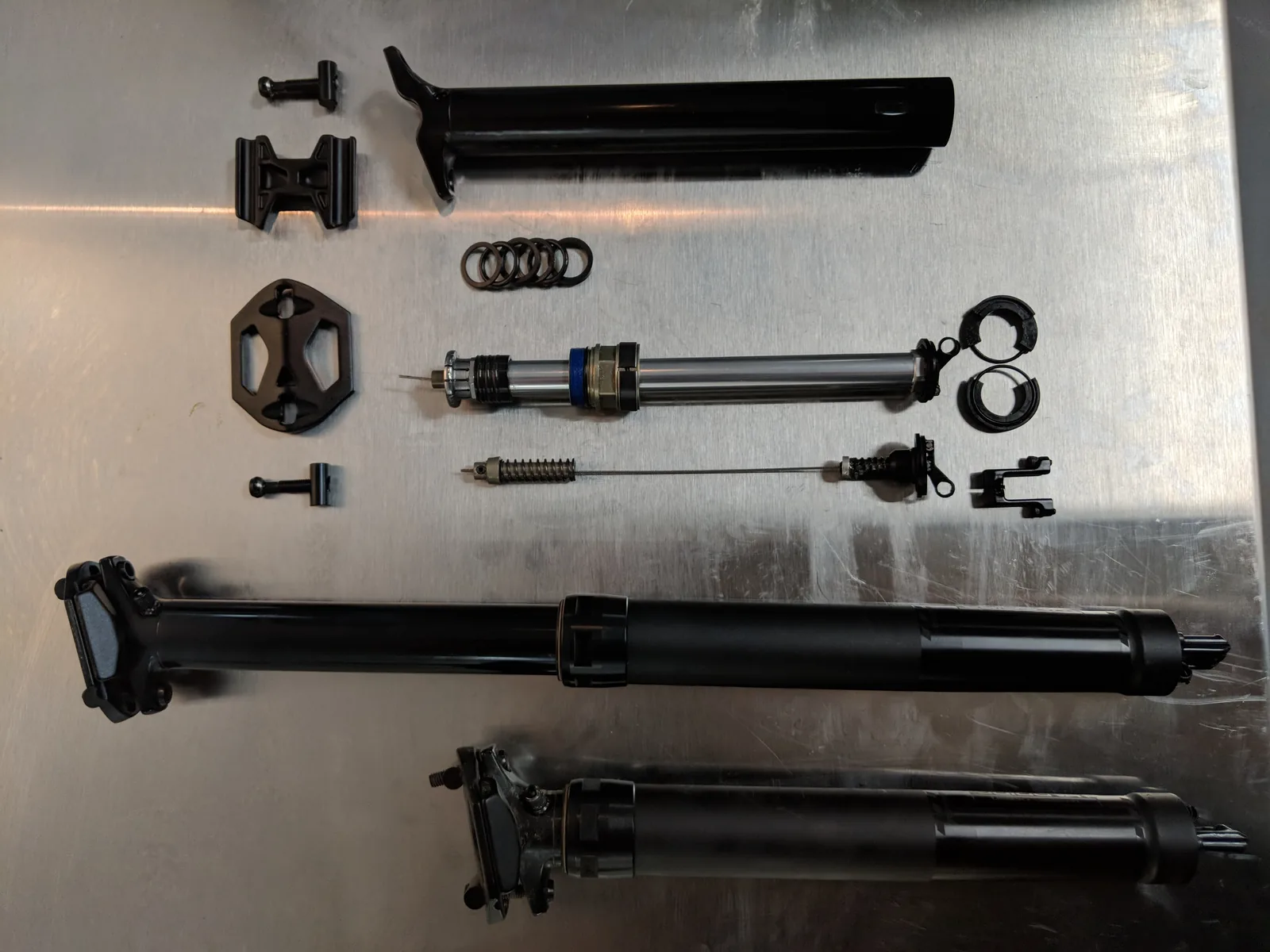 Prototype hardware and components on the bench.