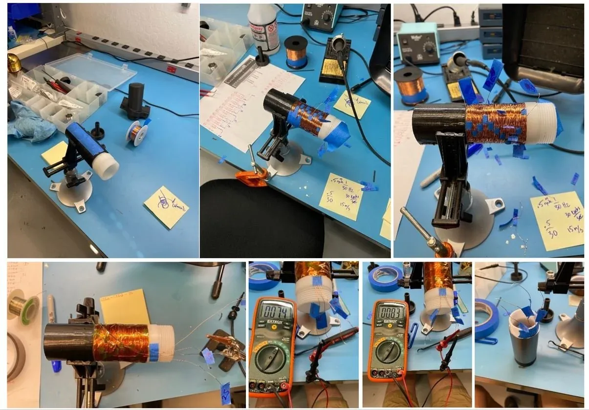 Hand-built: coils, soldering, and bench checks.