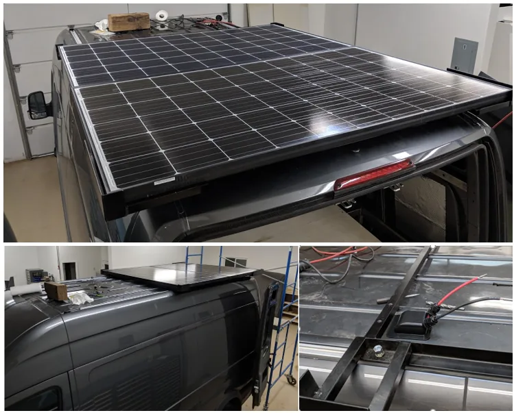 Solar panels mounted to the roof.